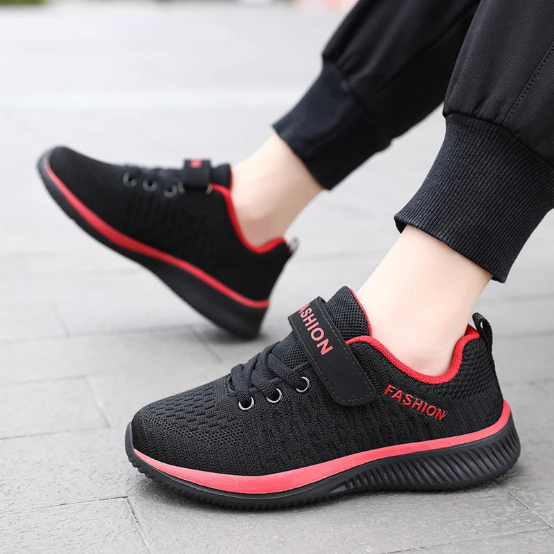 Children Sneakers Outdoor Casual Shoe Boy Girl Mesh Shoes Comfort Student Running Shoe Spring New Vulcanized Shoes Magic Buckle