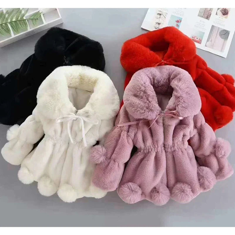 Baby Girls Jacket Warm Faux Fur Coat For Girls Christmas Princess Plush Children Clothing-Dollar Bargains Online Shopping Australia