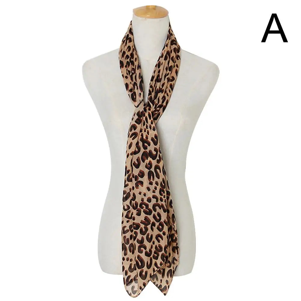 Vintage Chiffon Wrap Women Stole Soft Leopard Print Winter Elegant Fashion Shawl Autumn Scarves Scarf