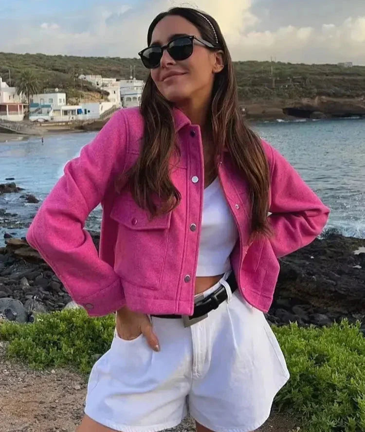 Jackets Womens Autumn Fashion Solid Front Pockets Button Long Sleeve Jacket Elegant Woman Casual Outerwear Coat-Dollar Bargains Online Shopping Australia