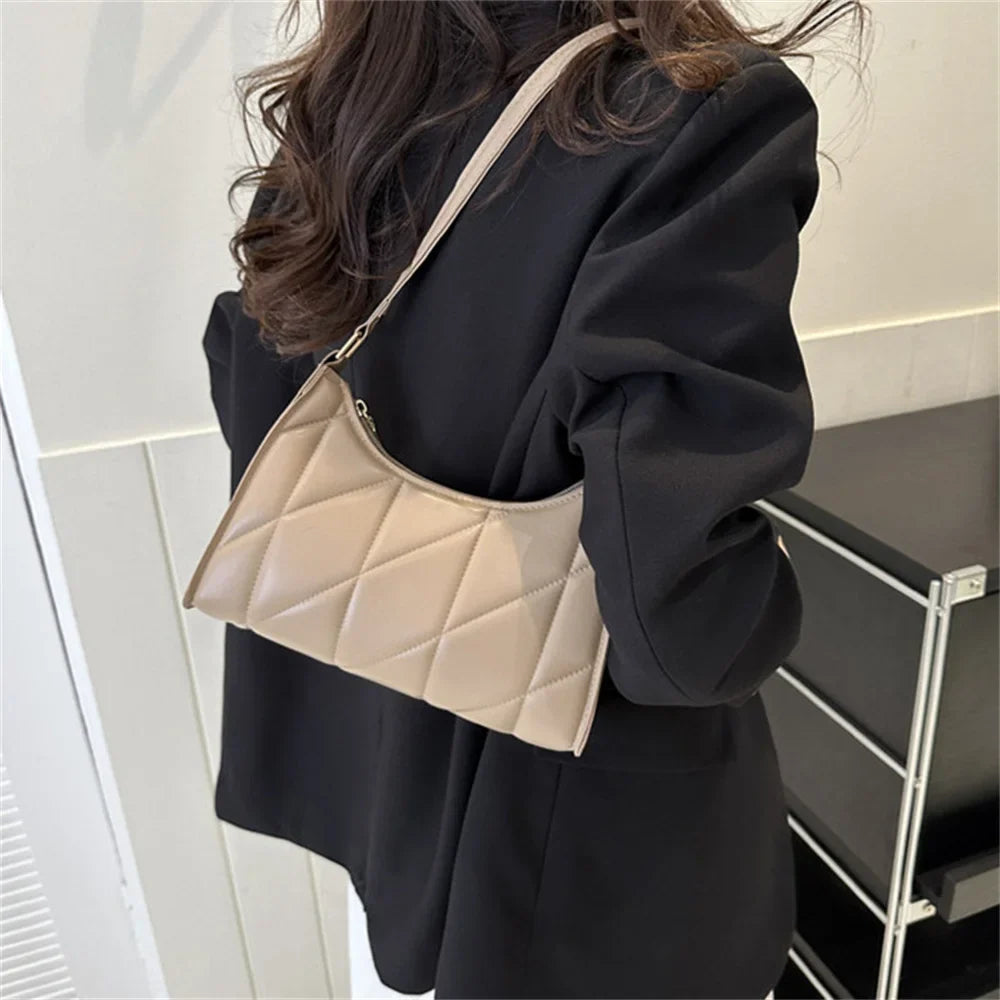 Black Trendy Women Shoulder Bag Pu Handbags Crossbody Bags Small Handle Bags Shopper Clutch Purse Niche Chain Armpit Bag-Dollar Bargains Online Shopping Australia