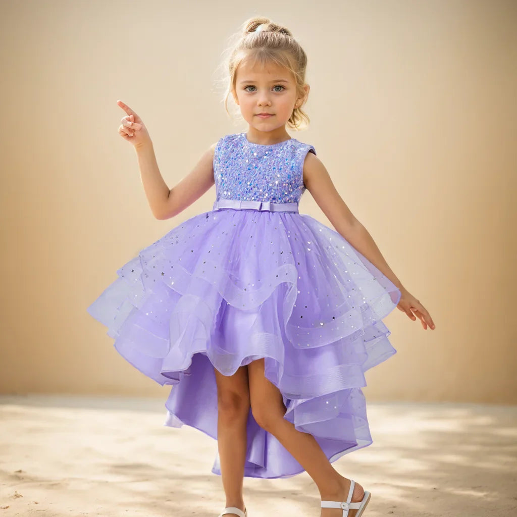 Flower Girls Princess Sequins Baby Wedding Christmas Party Trailing Dress Teenager Children Kids Elegant Vestidos for 3-15Years-Dollar Bargains Online Shopping Australia