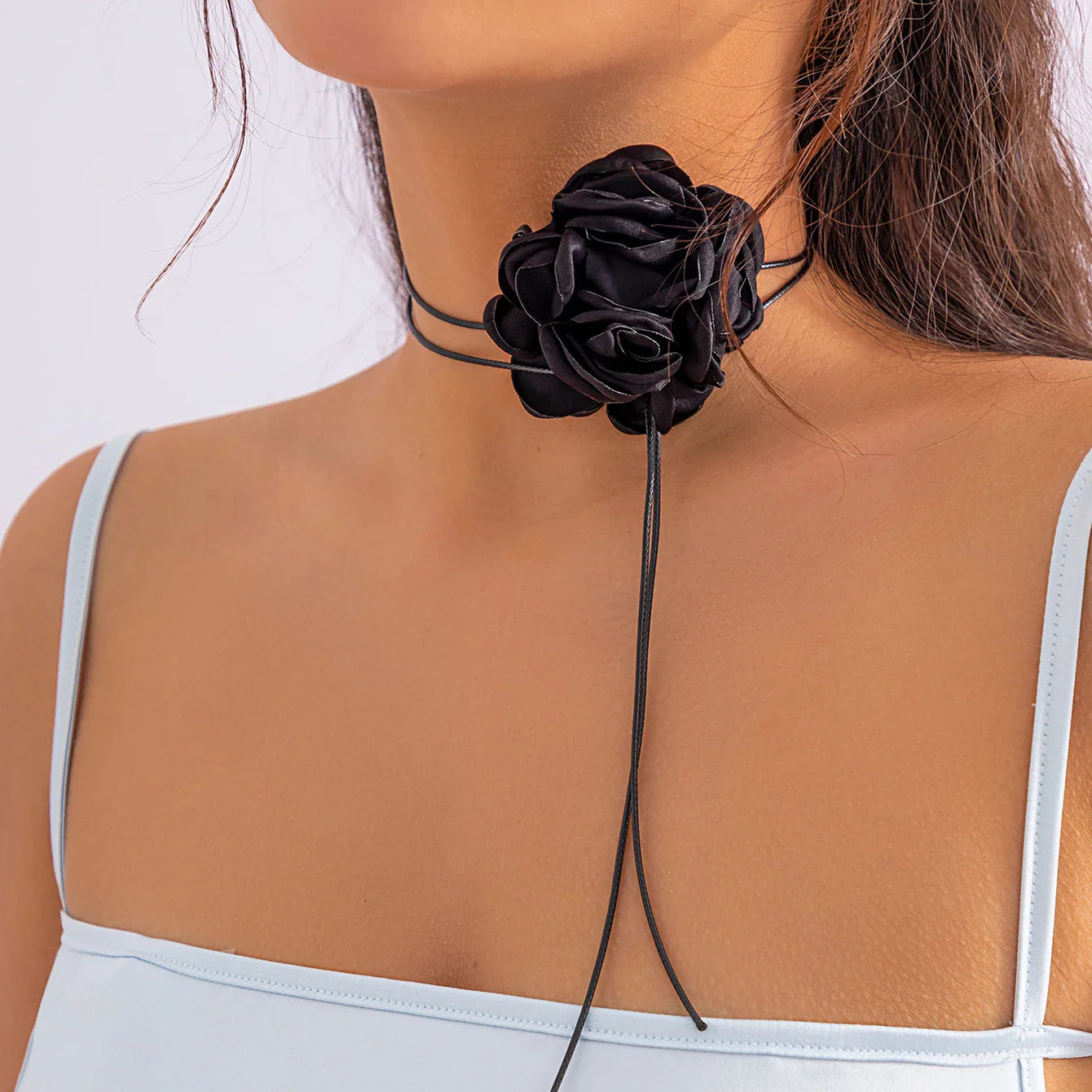 Romantic Gothic Big Rose Flower Clavicle Chain Necklace for Women Ladies Korean Fashion Adjustable Rope Choker Y2K Accessories-Dollar Bargains Online Shopping Australia