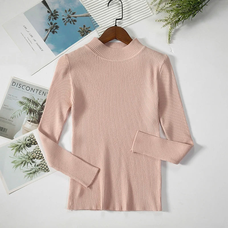 Women Turtleneck Sweater Knitted Soft Pullovers cashmere Jumpers Basic Solid Soft Sweaters Women Autumn Winter Casual Top-Dollar Bargains Online Shopping Australia