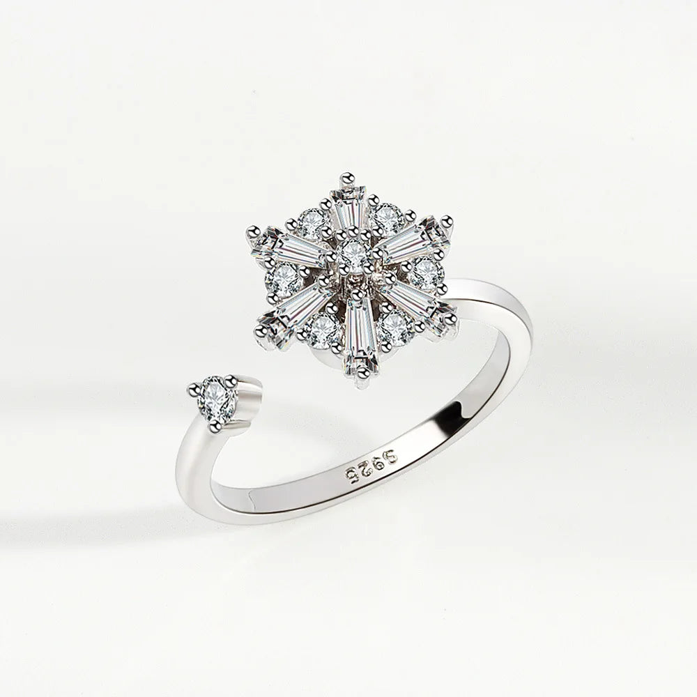 Fidget Spinner Ring Anxiety for Women Multiple Crystal Flower Eye Butterfly Animal Ring Rotate Anti Stress Wedding Jewerly-Dollar Bargains Online Shopping Australia