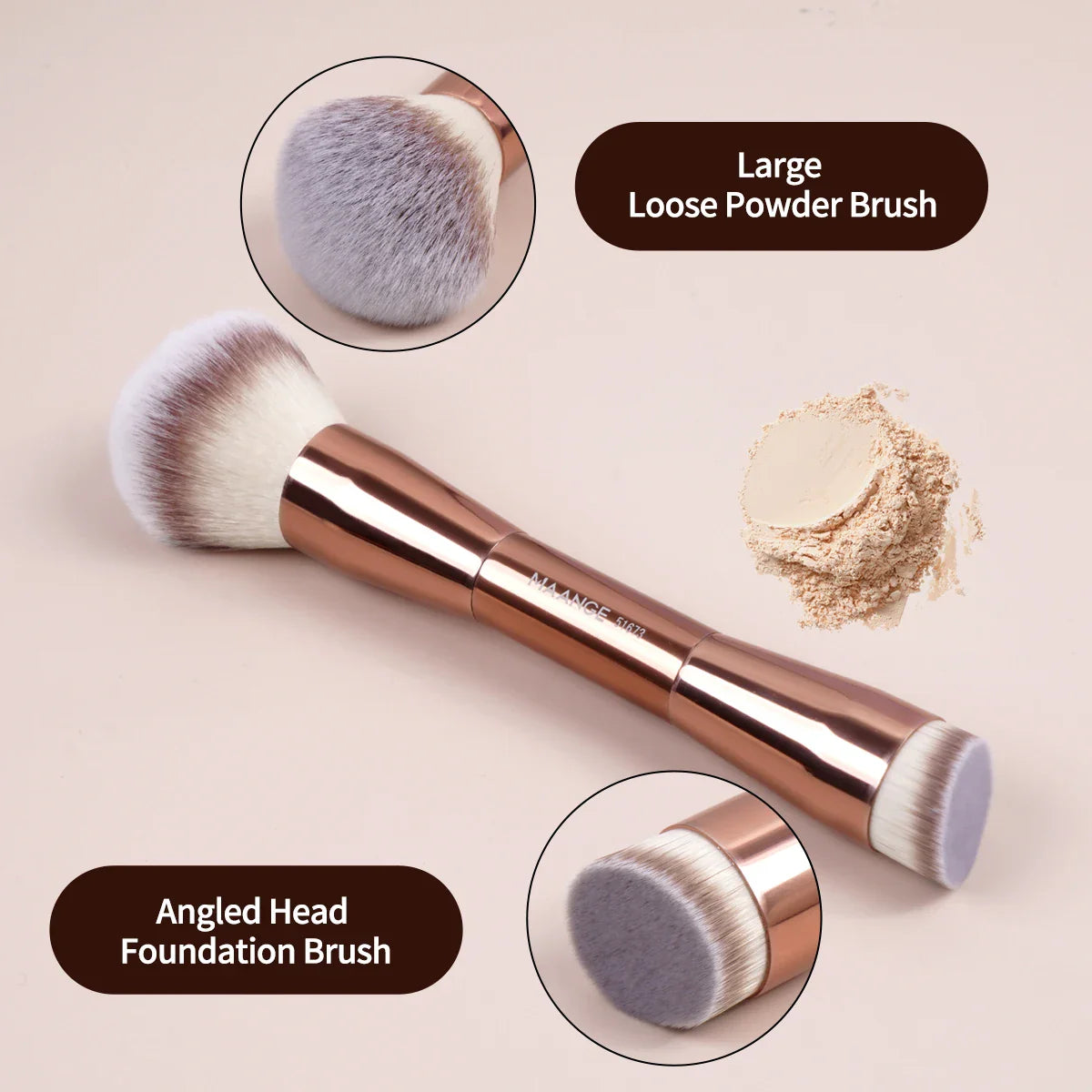 Foundation Makeup Brush Double Head Concealer Contour Brush for Liquid Soft Dense Hair Facial Cosmetic Makeup Tools-Dollar Bargains Online Shopping Australia