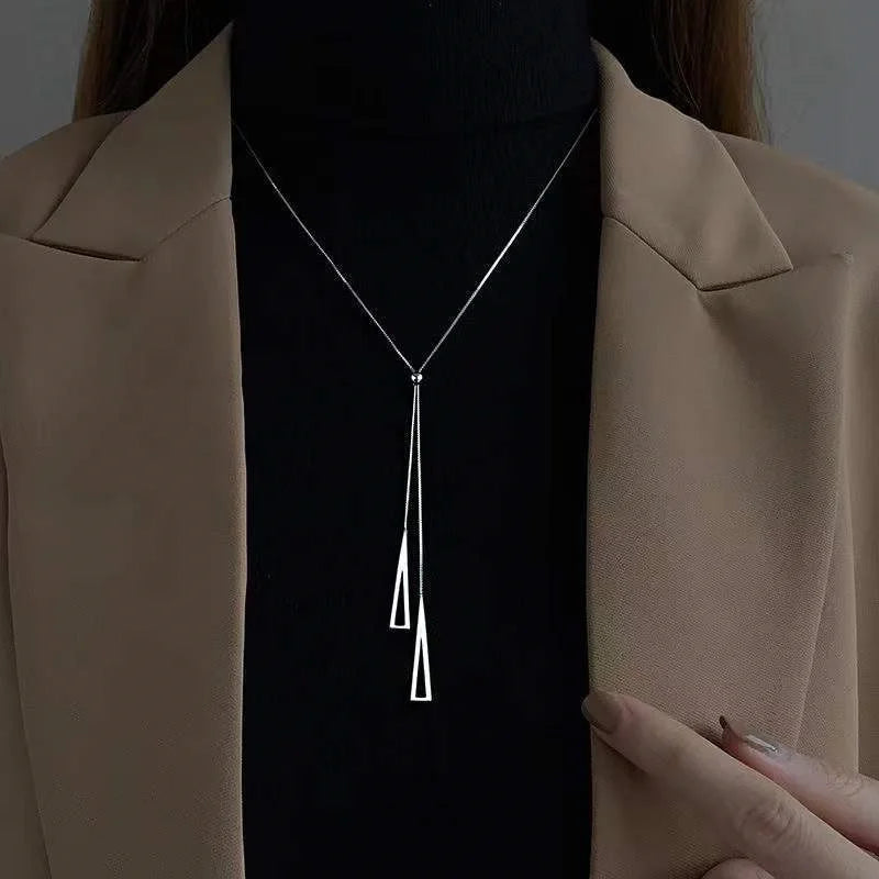 Geometric Sweater Box Chain Female Long Necklace For Women Adjustable Fine Jewelry Wedding Party Birthday Gift-Dollar Bargains Online Shopping Australia