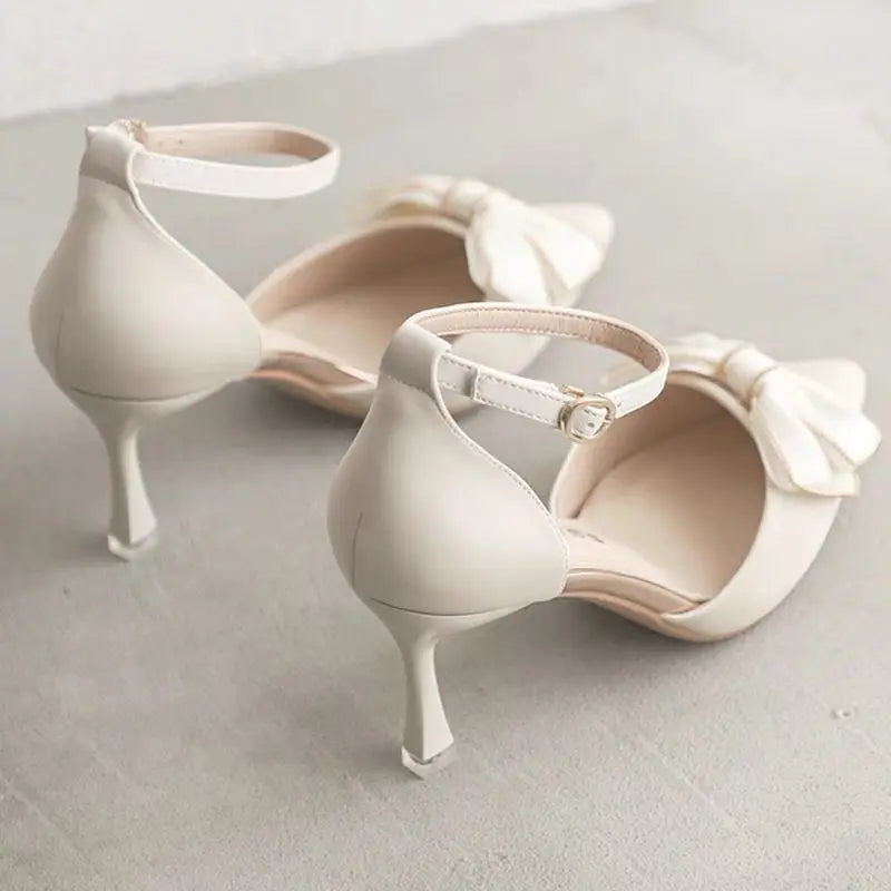 Medium Heel Heels Women's Shoes Trend Pointed Toe Butterfly Stilettos Elegant Dress Weddings Bridal Party White Designer-Dollar Bargains Online Shopping Australia