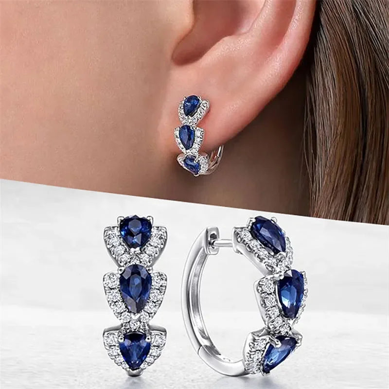 Cubic Zirconia Hoop Earrings Wedding Party Elegant Accessories for Women Anniversary-Dollar Bargains Online Shopping Australia