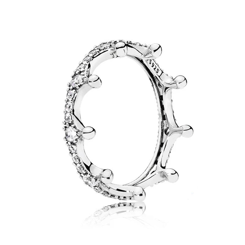 925 Silver Stackable Love Heart Crown Ring For Women Original Silver 925 Rings Brand Jewelry Gift