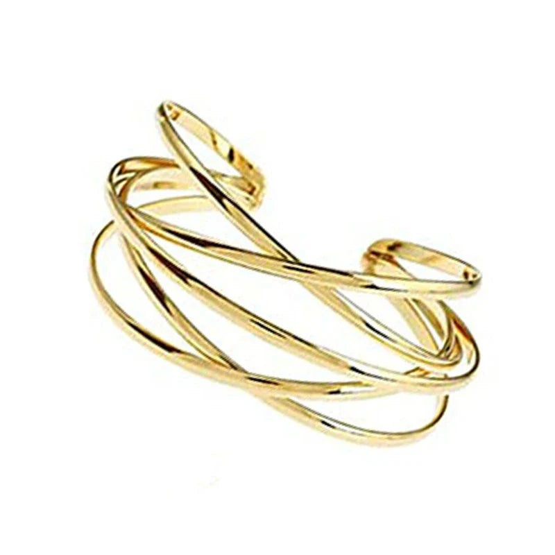 Shiny Exaggerated Metal Cross Hollow Lady Bracelet Snake Arm Jewelry Retro Women's Bracelets-Dollar Bargains Online Shopping Australia