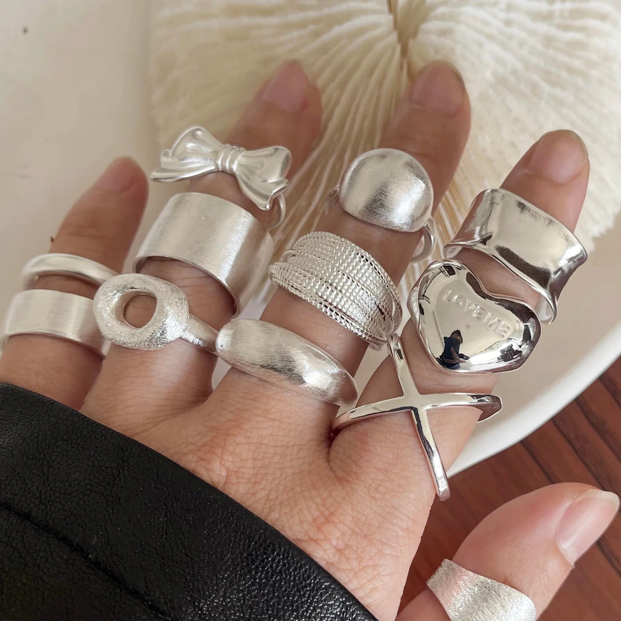 Sterling Silver String Ring For Women Heart Jewelry Finger Open Handmade Shinning Rings Allergy For Birthday Gift-Dollar Bargains Online Shopping Australia