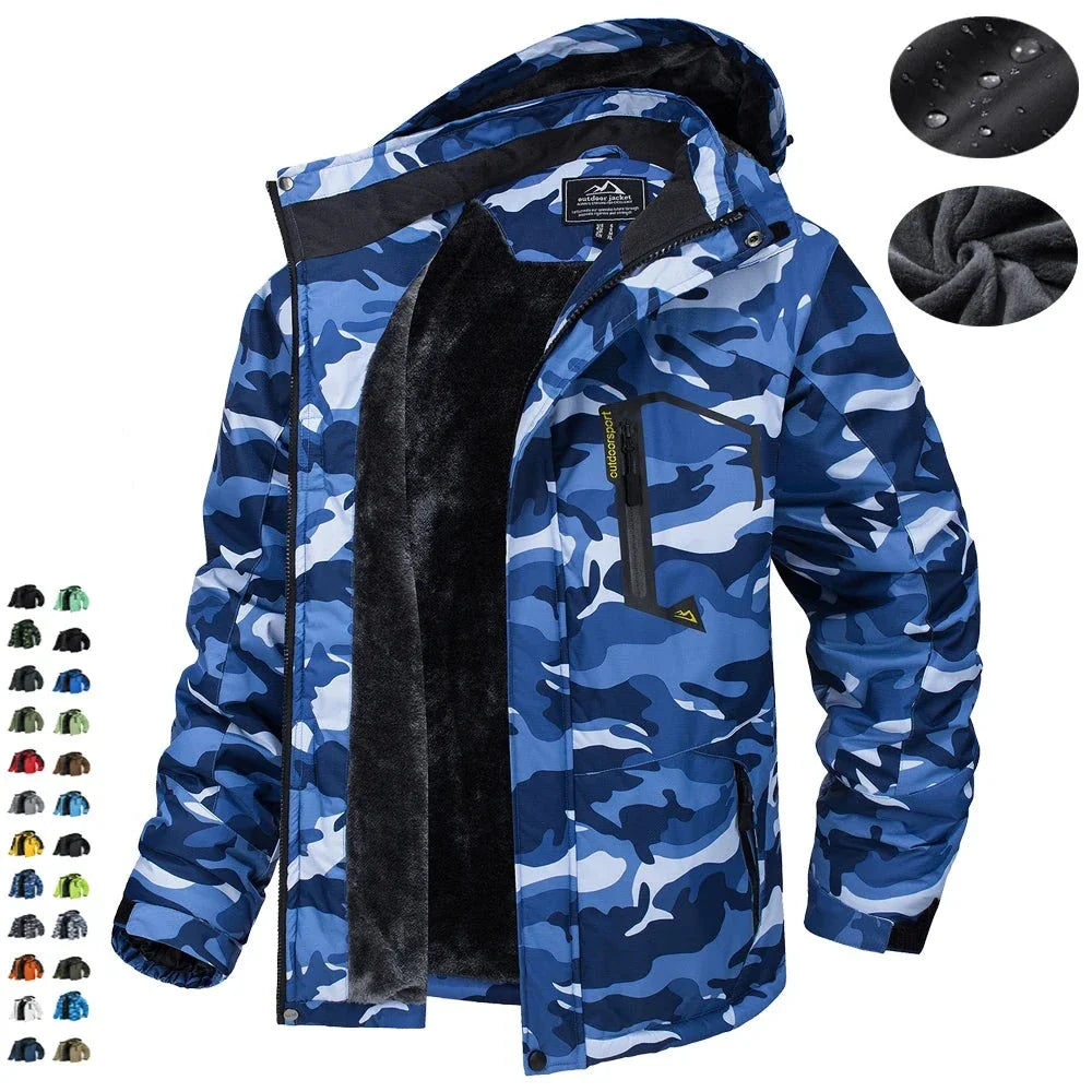 Fleece Lining Mountain Jackets Mens Hiking Jackets Outdoor Removable Hooded Coats Ski Snowboard Parka Winter Outwear