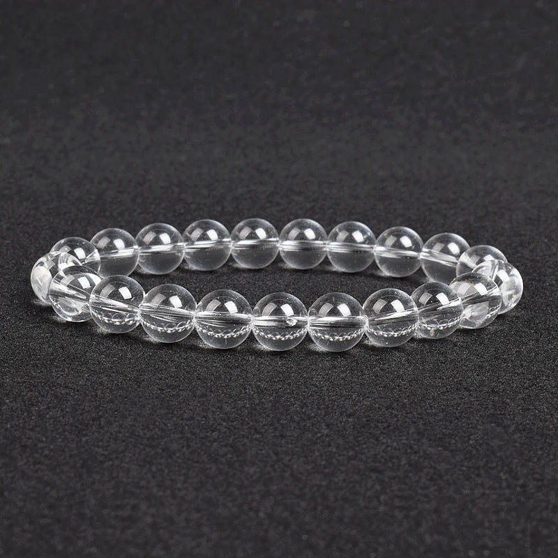 Natural Clear Quartzs Bracelet White Transparency Healing Crystal Energy Stone Boho Reiki Gem Stone Beads Simple Yoga Jewelry-Dollar Bargains Online Shopping Australia