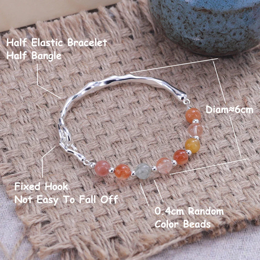 Silver Geometric Bead Pearl Punk Irregular Asymmetric Adjustable Bracelet For Woman Girl Fashion Jewelry-Dollar Bargains Online Shopping Australia