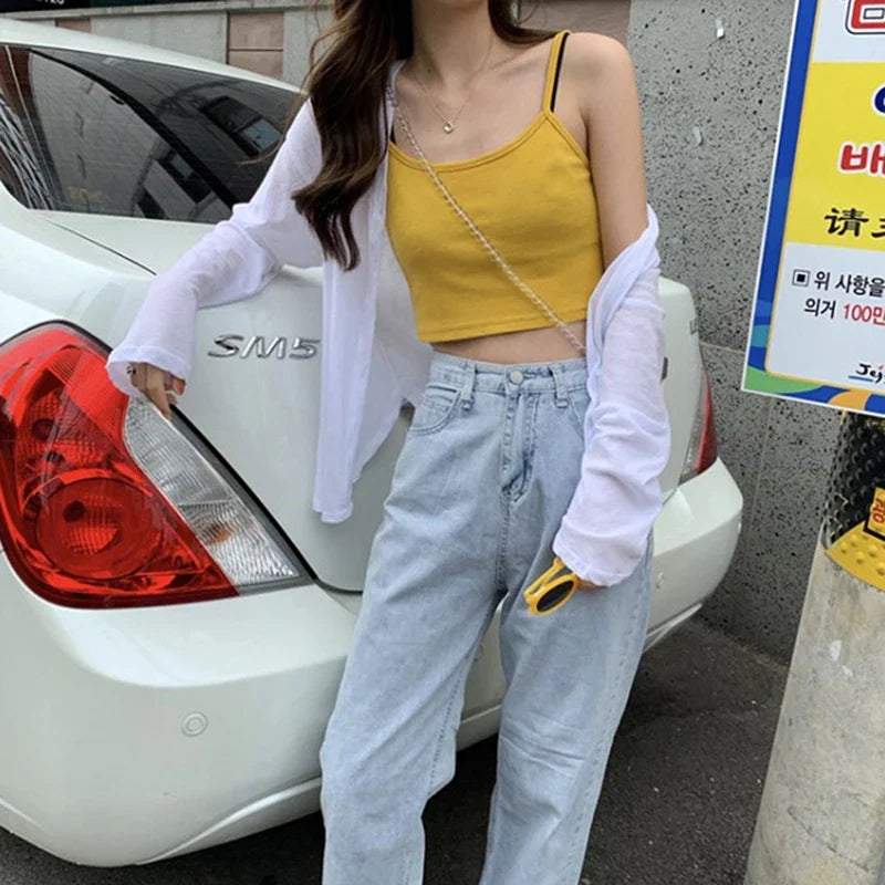 Women Sexy Solid Camis Crop Top Casual Tank Tops Vest Sleeveless Streetwear Club High Street-Dollar Bargains Online Shopping Australia