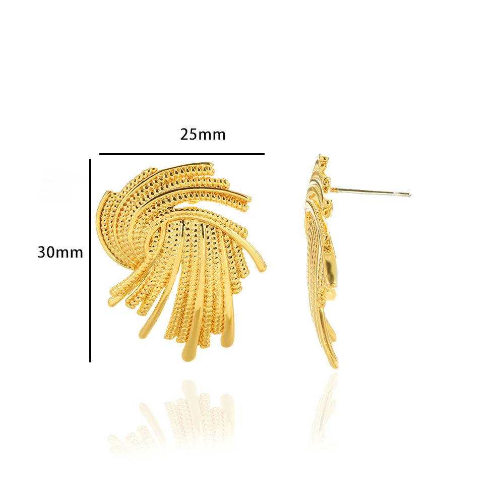 Vintage Stainless Steel Geometric Earrings For Women Personalized Fan-shaped Stud Earrings Party-Dollar Bargains Online Shopping Australia