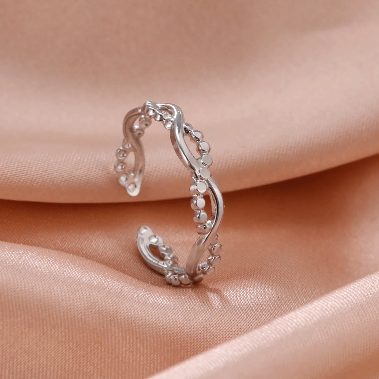 Women Rings Geometric Heart Aesthetic Adjustable Open Finger Ring Fashion Party Jewelry Gifts-Dollar Bargains Online Shopping Australia