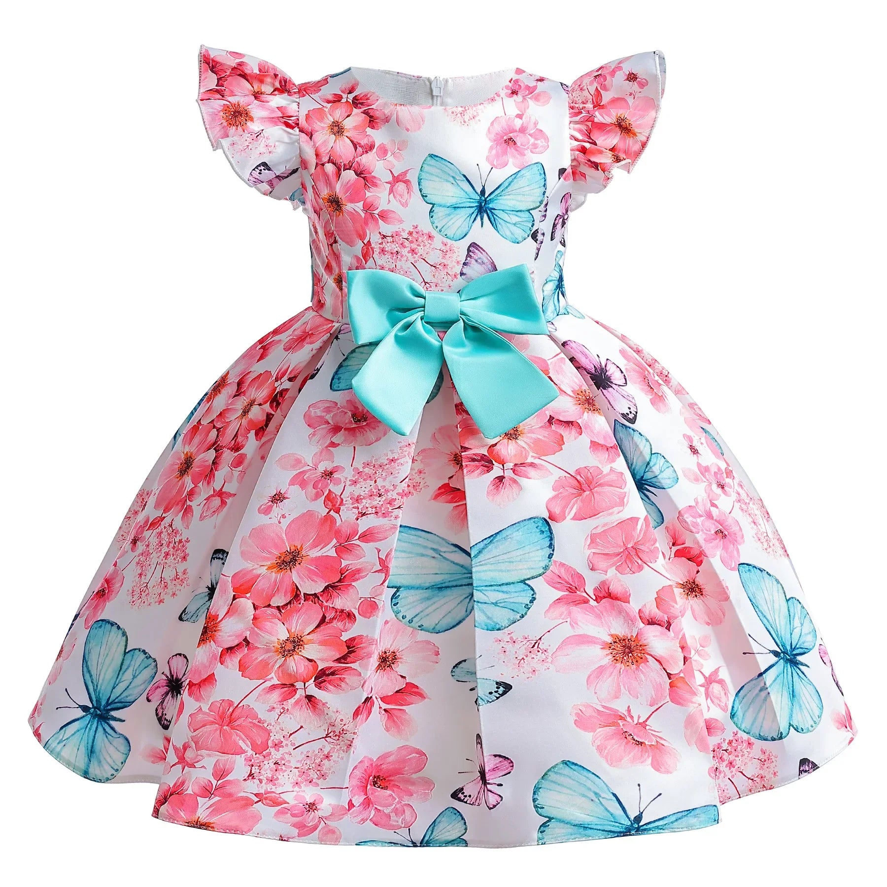 Baby Girls Flower Striped Dress For Girls Floral Wedding Party Dresses Kids Princess Christmas Dress Children Girls Clothing-Dollar Bargains Online Shopping Australia