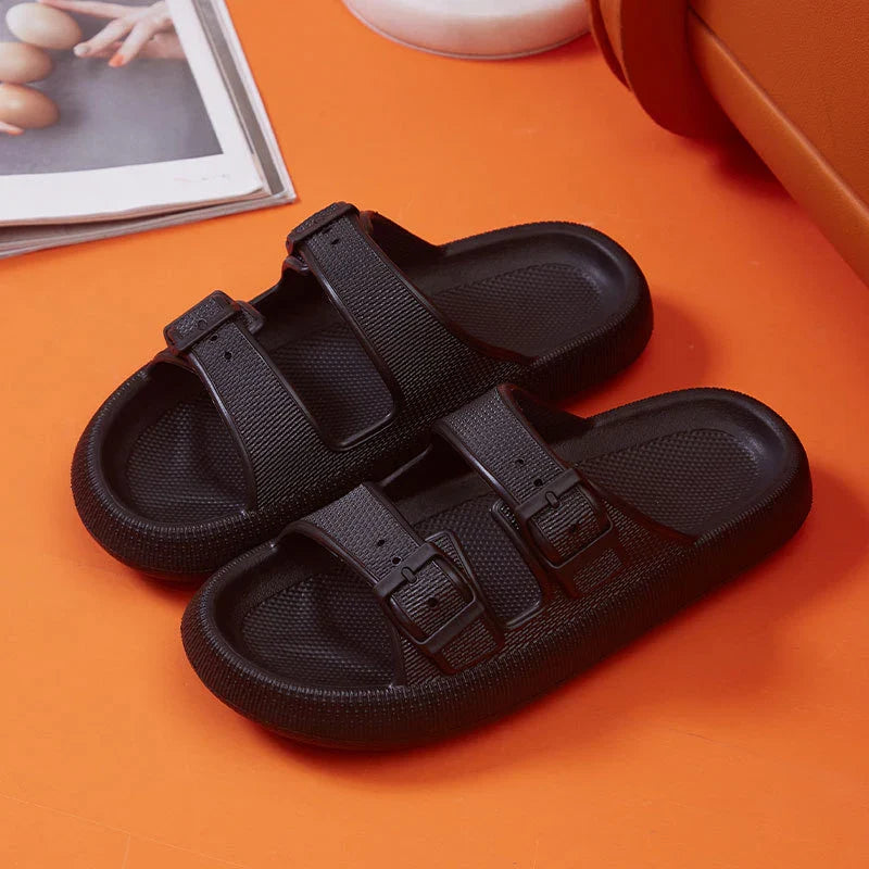 Thick Platform Cloud Slippers Women Fashion Buckle Soft Sole Pillow Slides Sandals Woman Beach Non-Slip Flip Flops-Dollar Bargains Online Shopping Australia