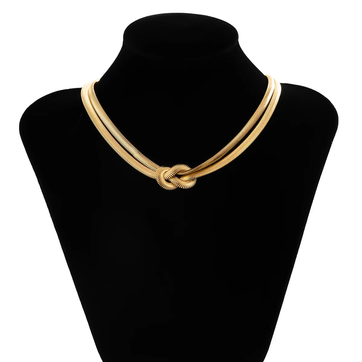 Gold Thick Necklace Women Neck Chains Twist Knot Choker Party Punk Geometric Clavicle Collar-Dollar Bargains Online Shopping Australia