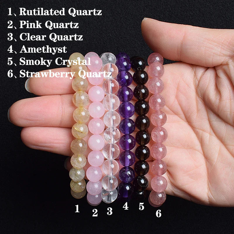 Natural Clear Quartzs Bracelet White Transparency Healing Crystal Energy Stone Boho Reiki Gem Stone Beads Simple Yoga Jewelry-Dollar Bargains Online Shopping Australia