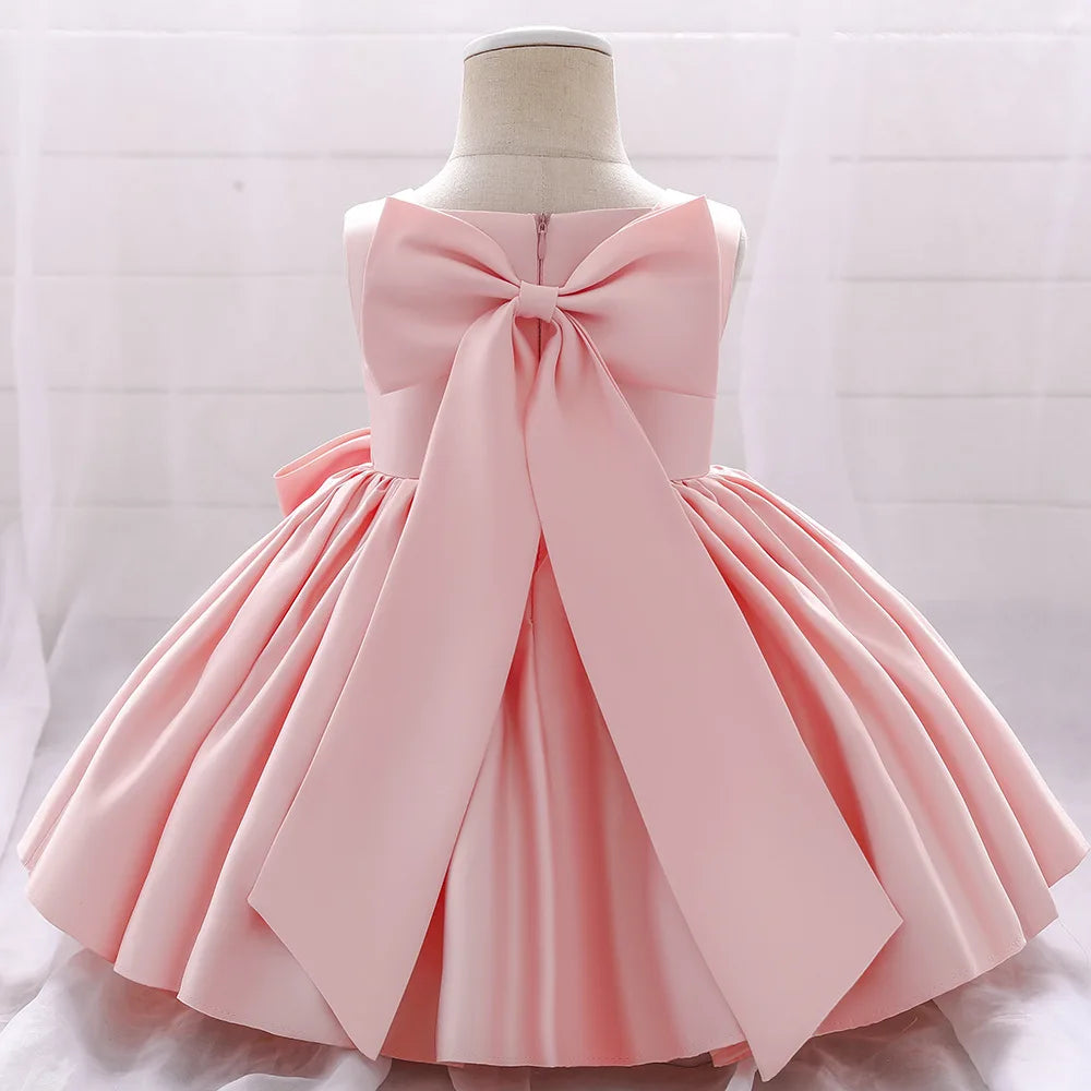 Flower Baby Girls Wedding Birthday Bownot Dresses Clothing Toddler Kids Princess Party Ball Gown Dress Costume-Dollar Bargains Online Shopping Australia