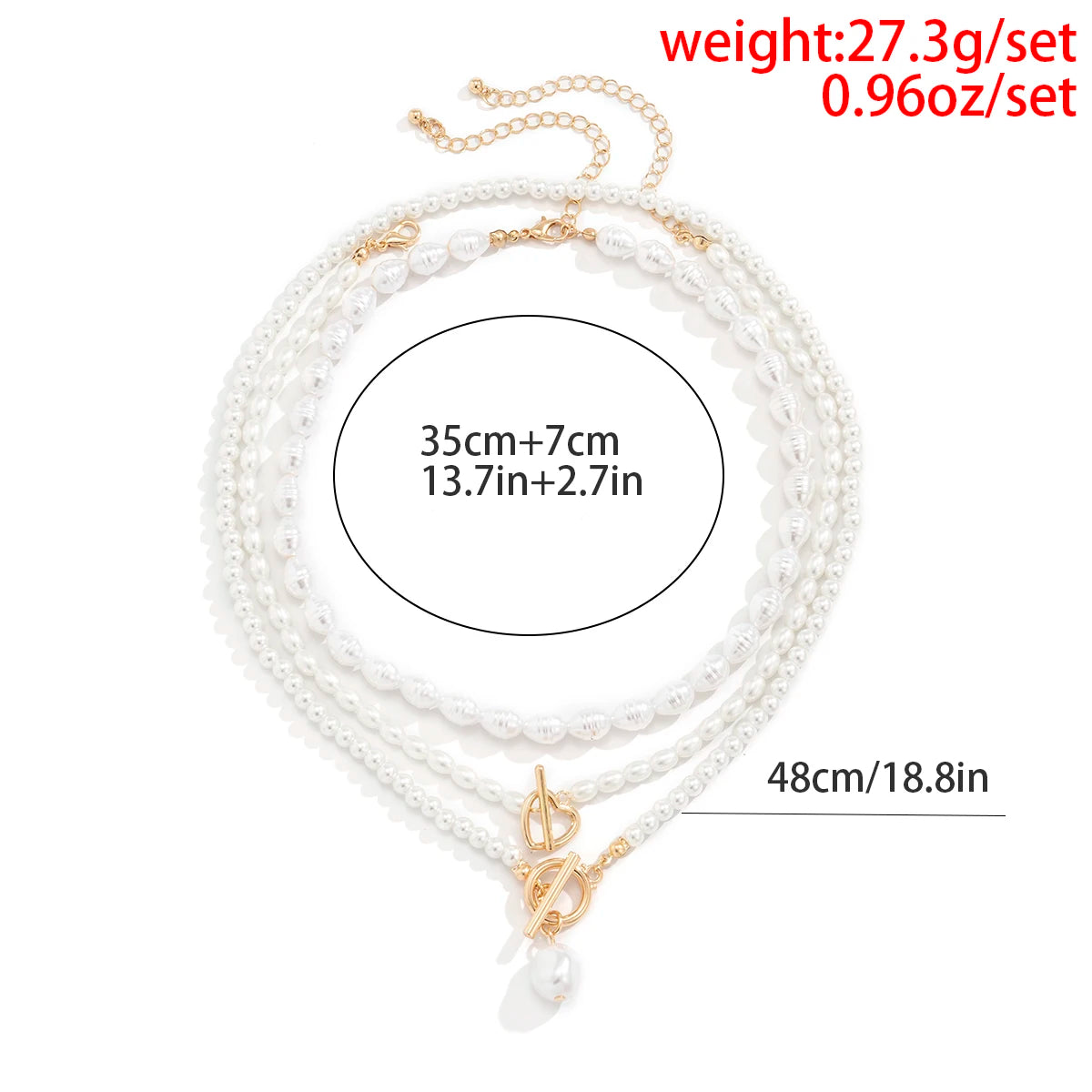 Vintage Imitation-Pearl Heart OT Buckle Pendant Necklace Women Wedding Bridal Bead Chain Neck Accessories Jewelry New