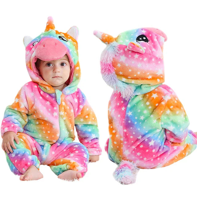 Halloween Baby Rompers Winter Hooded Flannel Toddler Infant Clothes Overall Bodysuits Jumpsuit Costume-Dollar Bargains Online Shopping Australia