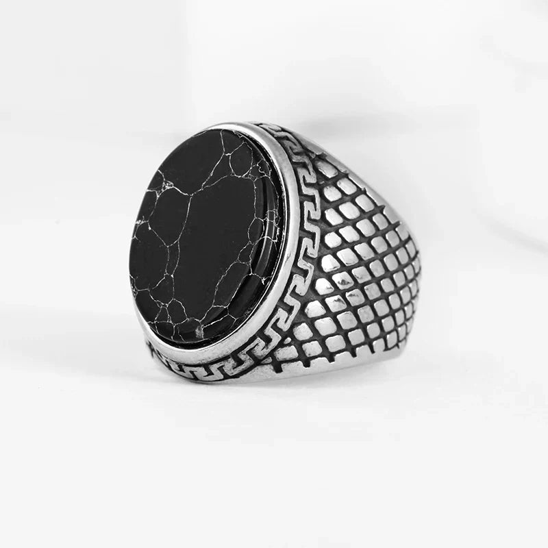 Stainless Steel Jewelry Ring Men Black Stone Rings Charm Fashion Male Women Finger Band Engagement Wedding Gift-Dollar Bargains Online Shopping Australia