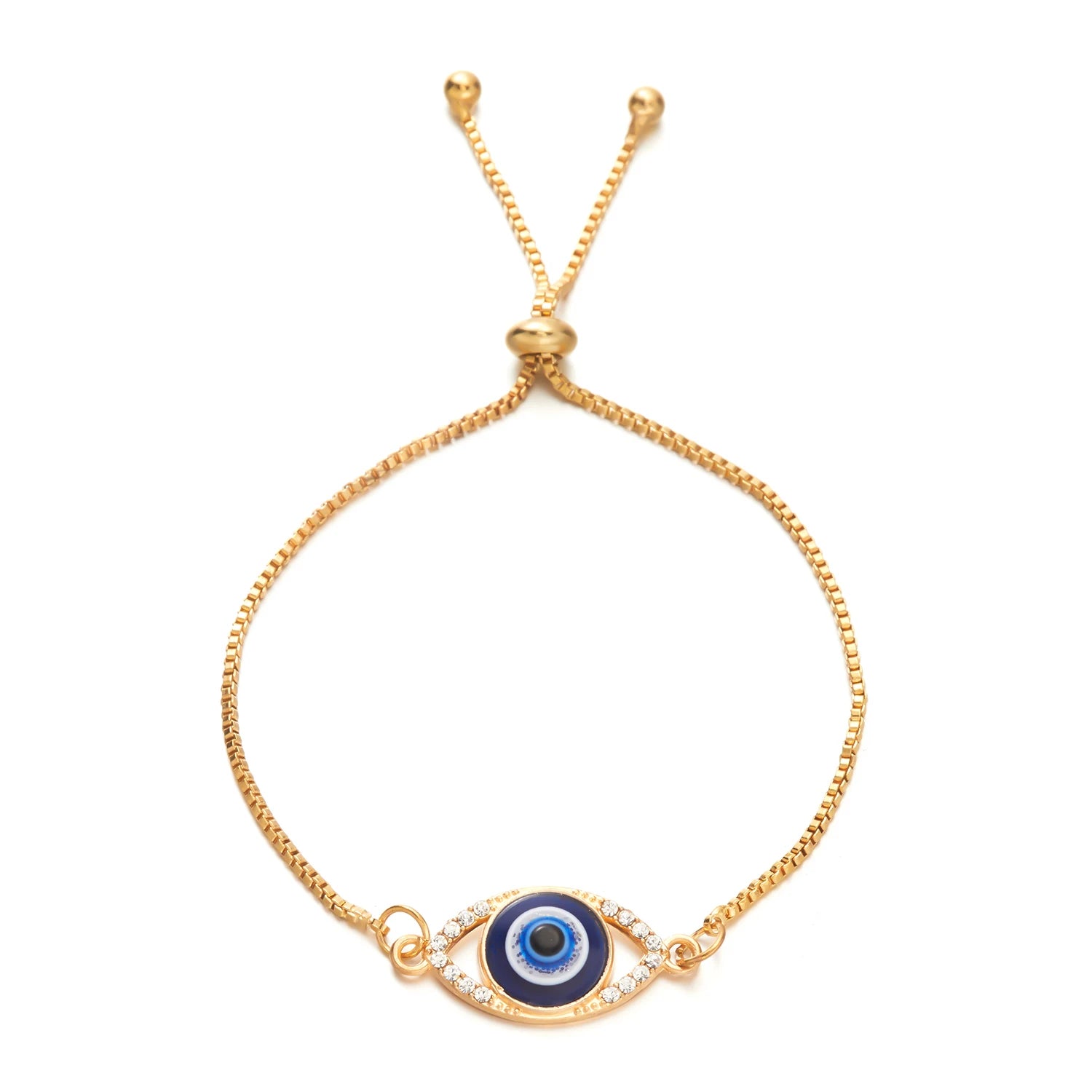 Blue Evil Eye Bracelet For Women Gold Color Silver Color Adjustable Lucky Chain Zircon Bracelet Jewelry Accessory