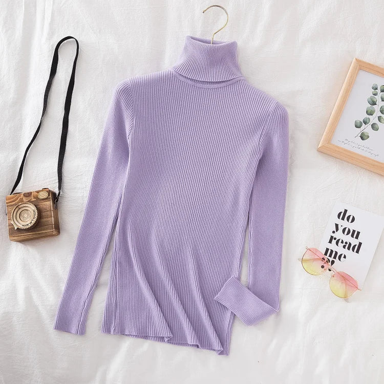 Women Turtleneck Sweater Knitted Soft Pullovers cashmere Jumpers Basic Solid Soft Sweaters Women Autumn Winter Casual Top-Dollar Bargains Online Shopping Australia