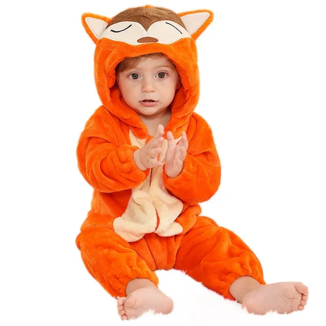 Halloween Baby Rompers Winter Hooded Flannel Toddler Infant Clothes Overall Bodysuits Jumpsuit Costume-Dollar Bargains Online Shopping Australia