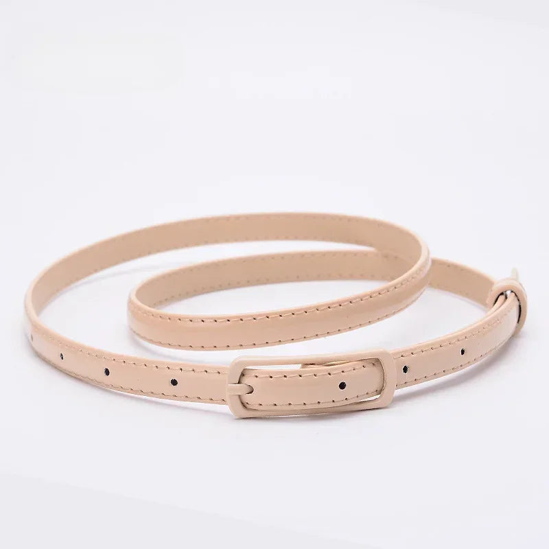 Children Candy Color Belts 1.2cm Super-thin PU Belts Simple Solid Color Lightweight Belts Summer Apparel Accessories-Dollar Bargains Online Shopping Australia