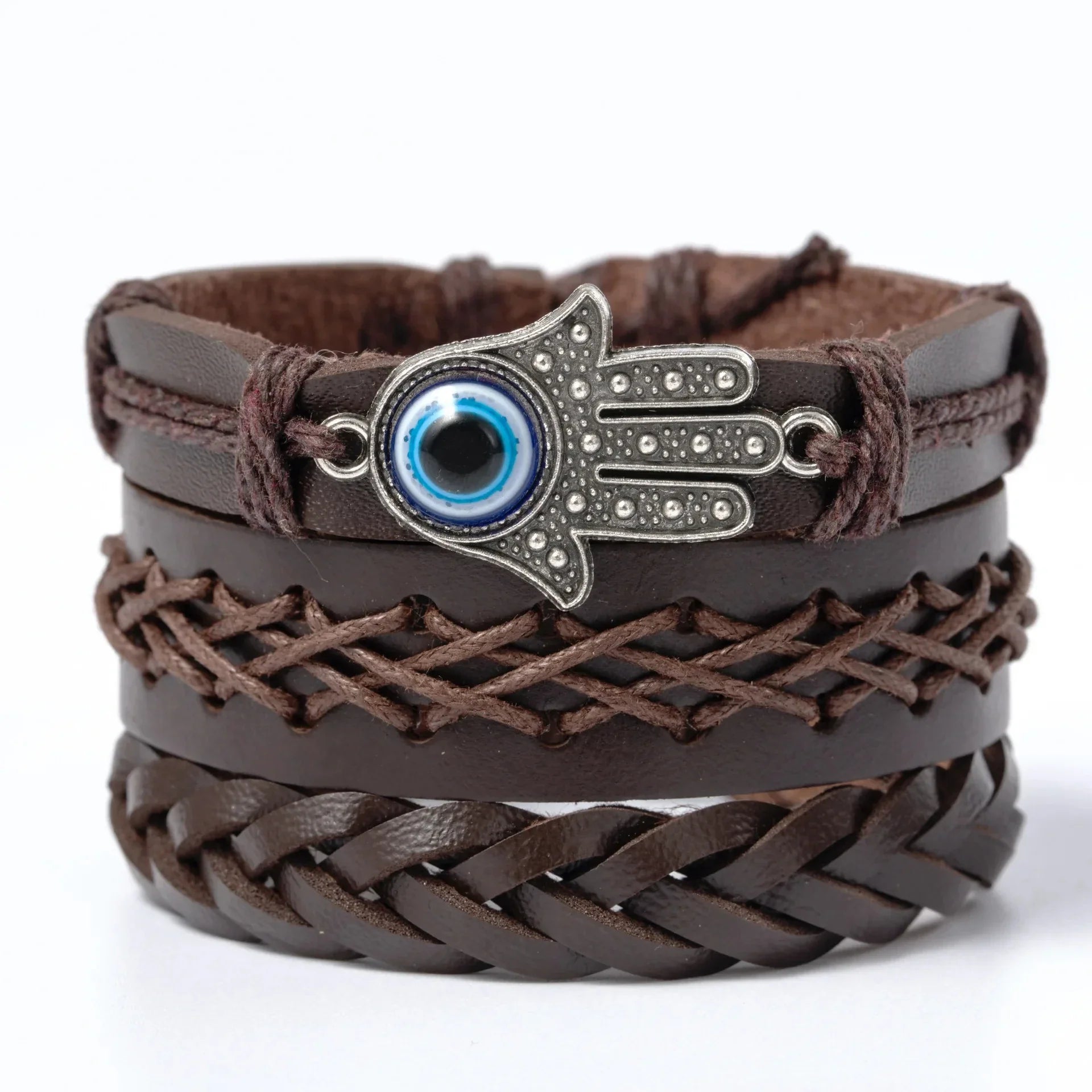Trendy Compass Man Leather Bracelets set Black Hand Woven Bracelet for Men 4pcs/set DIY Male Jewelry Gift New Pulsera Hombre-Dollar Bargains Online Shopping Australia