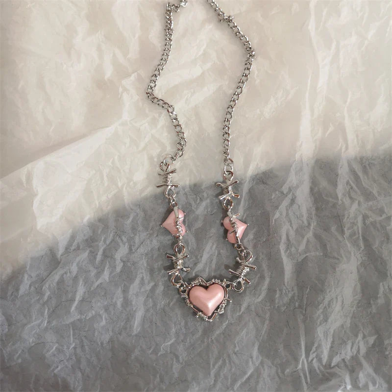 Star Cross Bowknot Pendant Necklace For Women Egirls y2k Cool Neck Jewelry Clavicle Chain Original Korean Fashion Party Gift-Dollar Bargains Online Shopping Australia