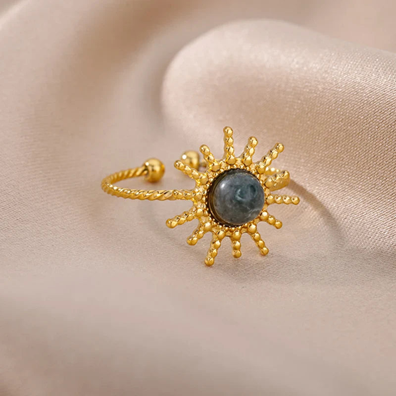 Fashion Stainless Steel Gold Color Hoop Rings For Women Luxury Open Adjustable Eyes Ring Jewelry Sets Wedding Party-Dollar Bargains Online Shopping Australia