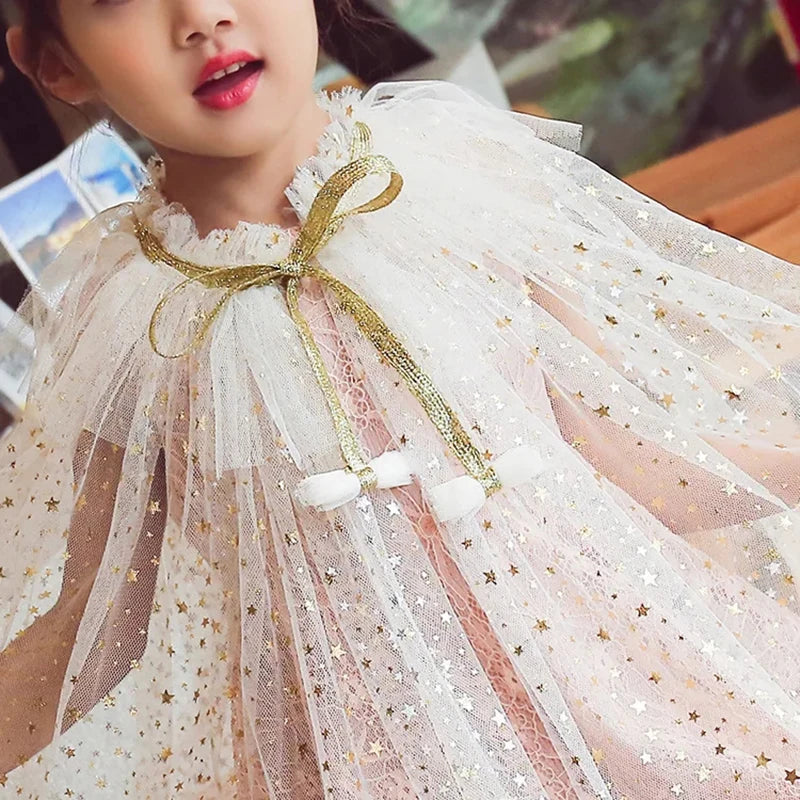 Christmas Halloween Girls Cloak Outerwear One Size Sequins Shawl Kids Coat for Birthday Party Beach Rainbow Princess Costume-Dollar Bargains Online Shopping Australia