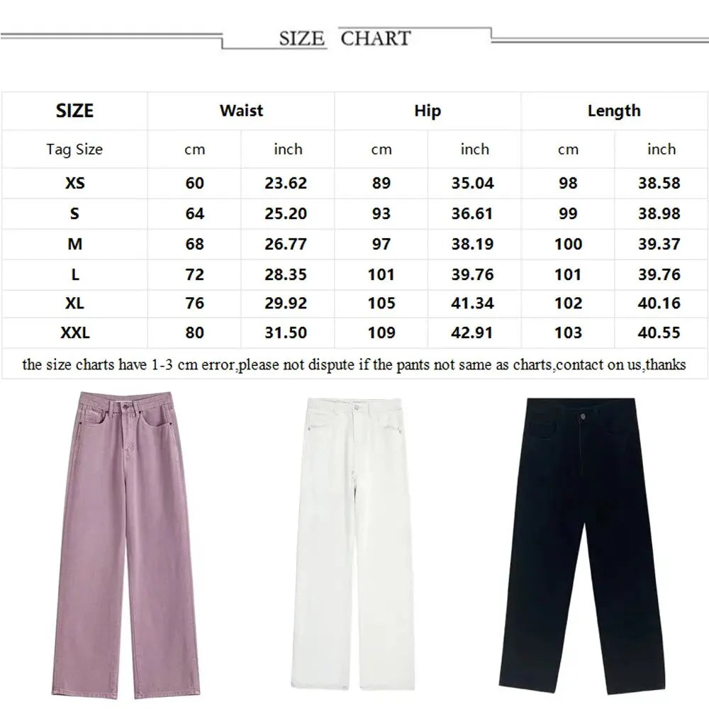 Retro Purple Straight Jeans Women Korean Style Chic Vintage Y2k High Waist Streetwear Denim Pants Spring Autumn Loose Trousers