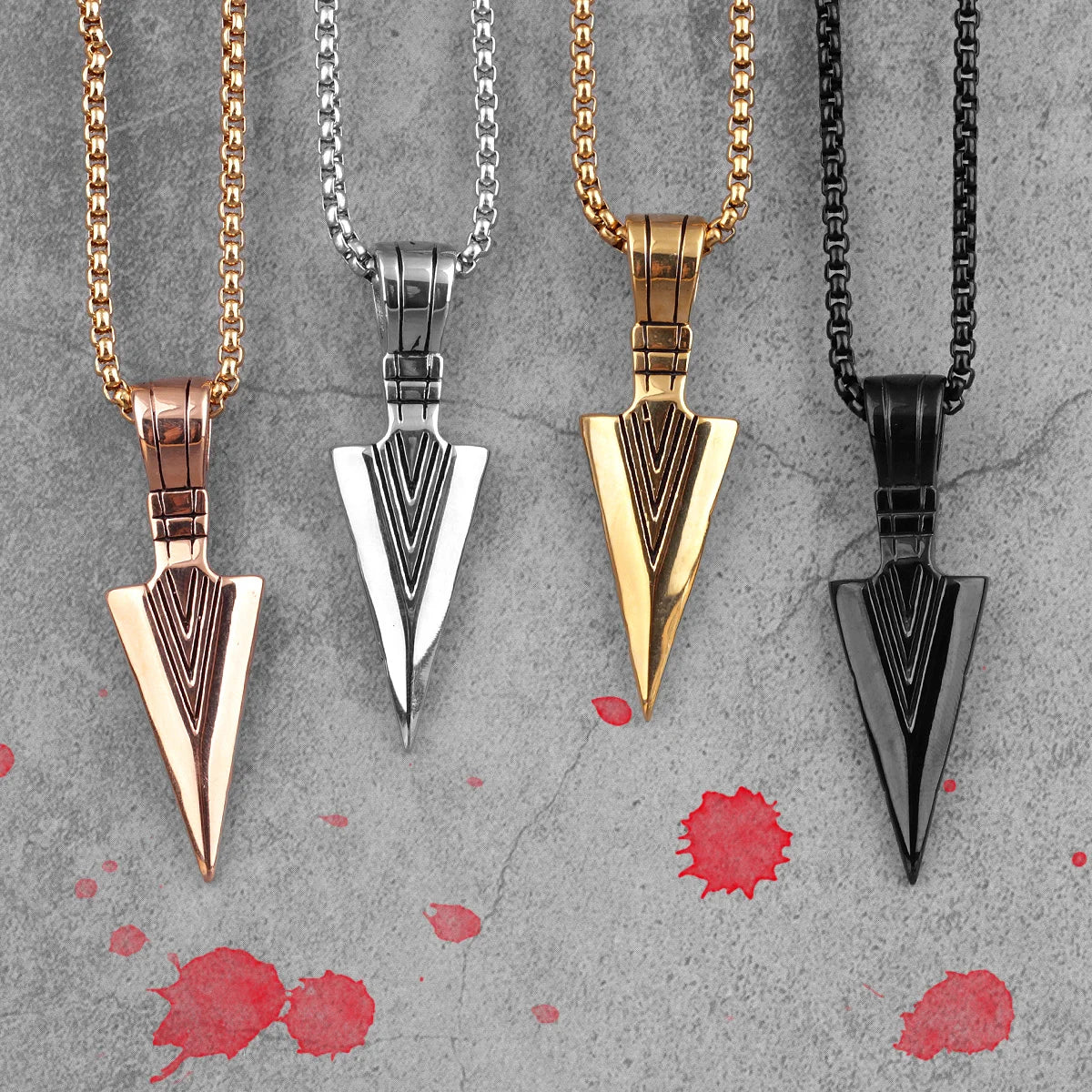 Fashion Men Triangle Arrow Necklace Indian Triangle Pendant Hip Hop Necklaces for Men Punk Jewelry Accessories Anniversary Gift-Dollar Bargains Online Shopping Australia