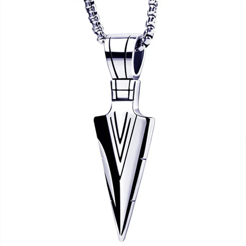 Fashion Men Triangle Arrow Necklace Indian Triangle Pendant Hip Hop Necklaces for Men Punk Jewelry Accessories Anniversary Gift-Dollar Bargains Online Shopping Australia