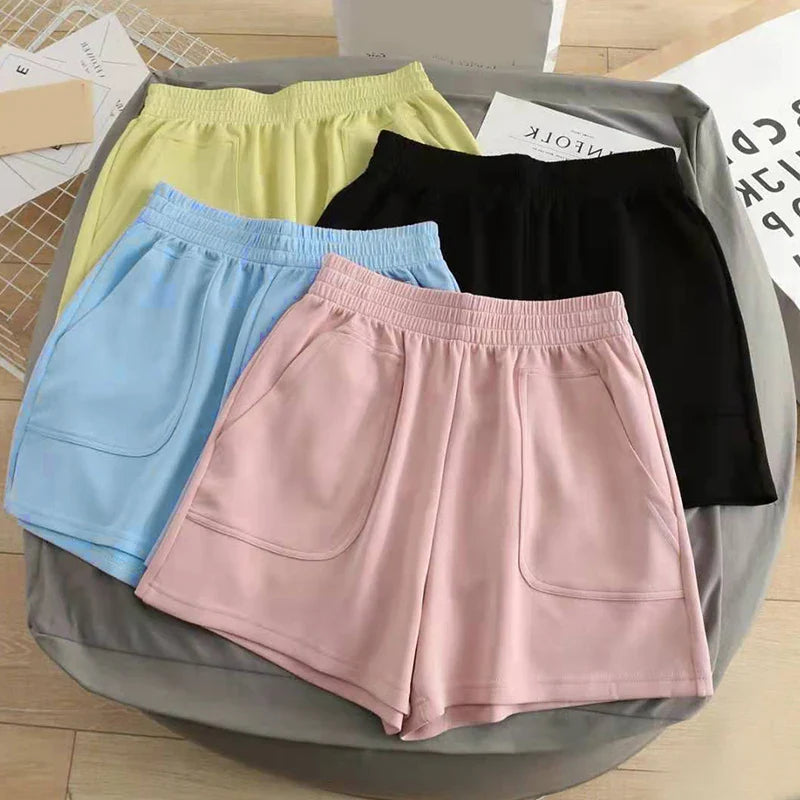 Women Bottoms Wide Leg Shorts Sports Pants Shorts Casual Loose High Waist Hot Pants Summer Fashion Woman Clothes