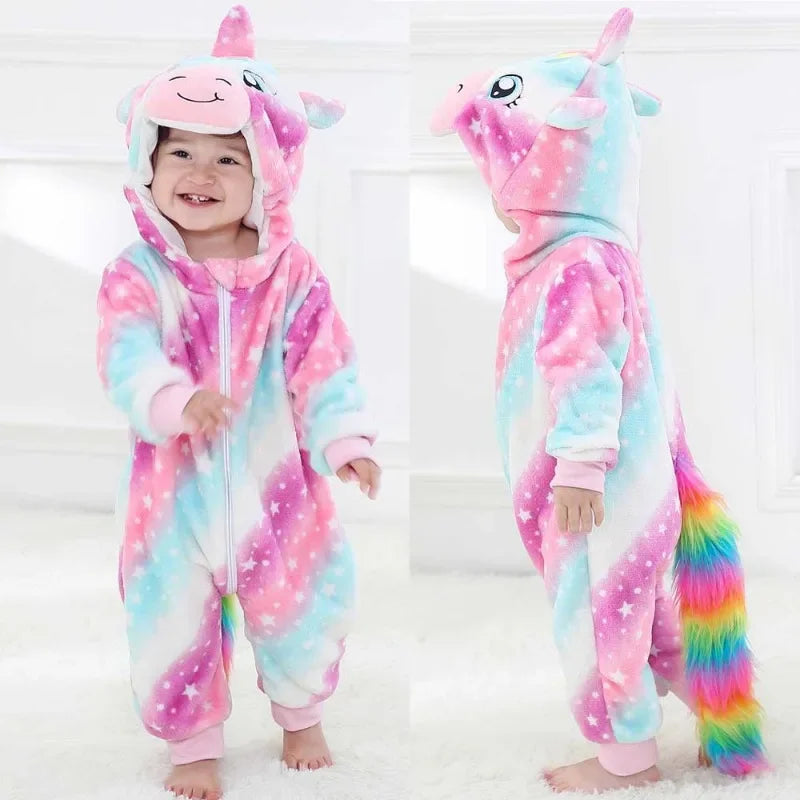 Baby Rompers Winter Kigurumi Lion Costume For Girls Boys Toddler Animal Jumpsuit Infant Clothes Pyjamas Kids Overalls-Dollar Bargains Online Shopping Australia
