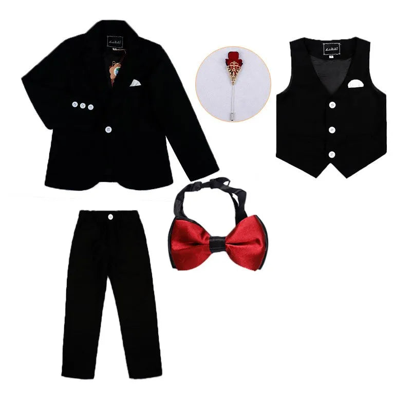 Baby Boys Wedding Party Costumes Blazer Vest Pants Children's Formal Suits Baptism Dress Kids Teenage Ceremony Suit Clothes Set