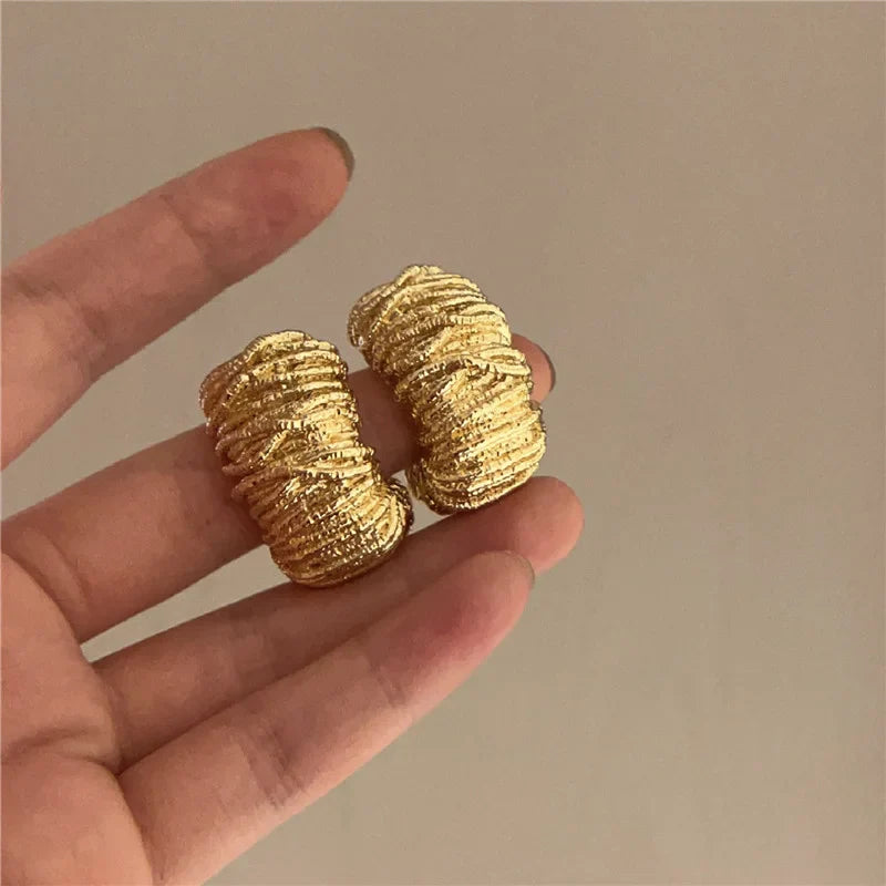 Geometric Metal Irregular Grain Stud Earrings For Women Punk Style Personality Earrings Travel Party Jewelry Gift-Dollar Bargains Online Shopping Australia