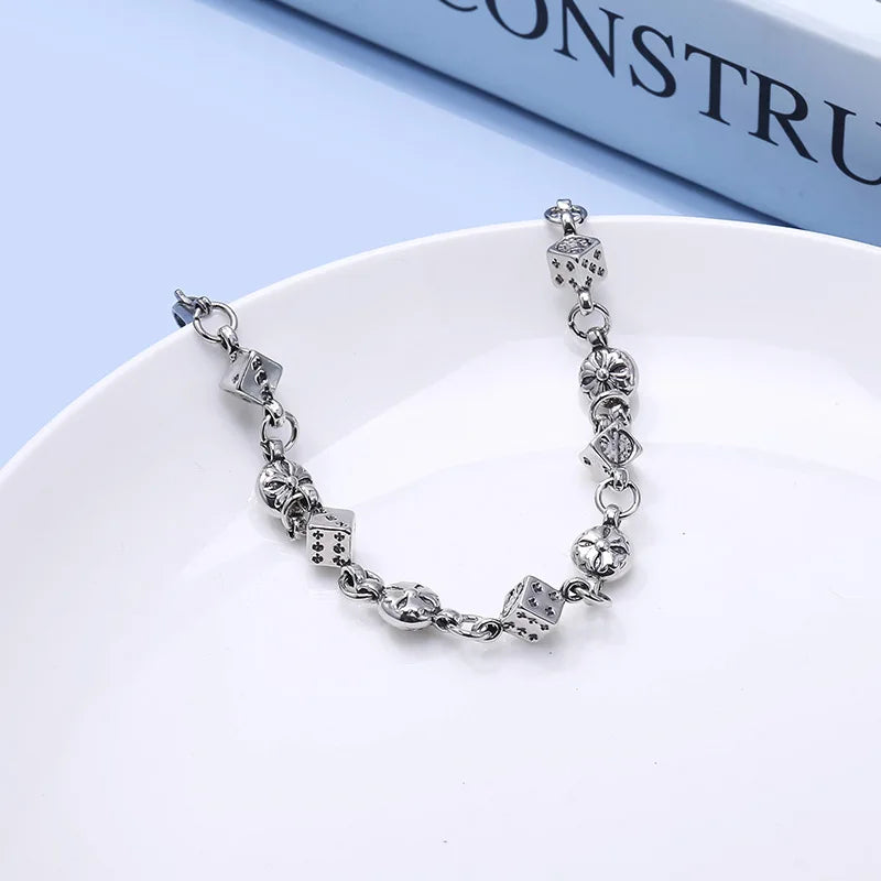 Small Square Beads Stainless Steel Bracelet for Men and Women Clothing Accessory-Dollar Bargains Online Shopping Australia