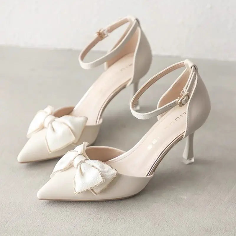 Medium Heel Heels Women's Shoes Trend Pointed Toe Butterfly Stilettos Elegant Dress Weddings Bridal Party White Designer-Dollar Bargains Online Shopping Australia