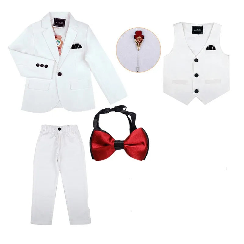 Baby Boys Wedding Party Costumes Blazer Vest Pants Children's Formal Suits Baptism Dress Kids Teenage Ceremony Suit Clothes Set