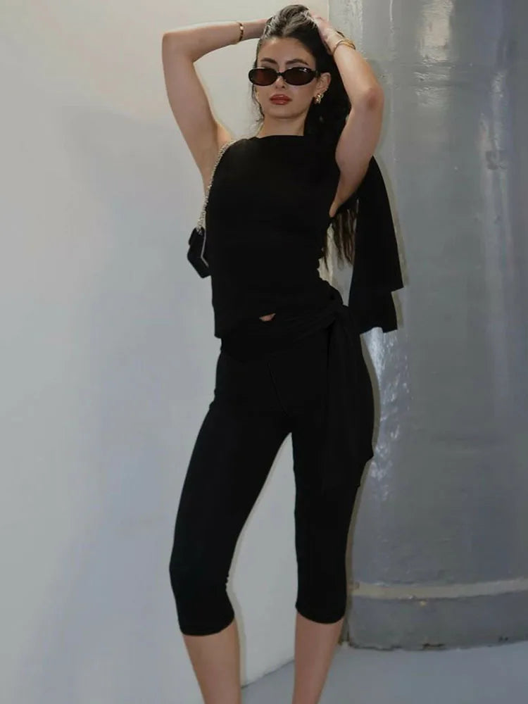 White Shorts 2 Piece-Set Female Off-Shoulder Slim Pleated Fashion Cropped Top And High Waist Shorts Sets Women's Outfits-Dollar Bargains Online Shopping Australia