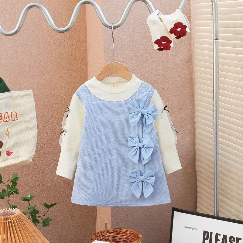 Girls Dress Princess Dress Spring Baby's First Birthday Party Small Fragrant Bowknot Dress-Dollar Bargains Online Shopping Australia